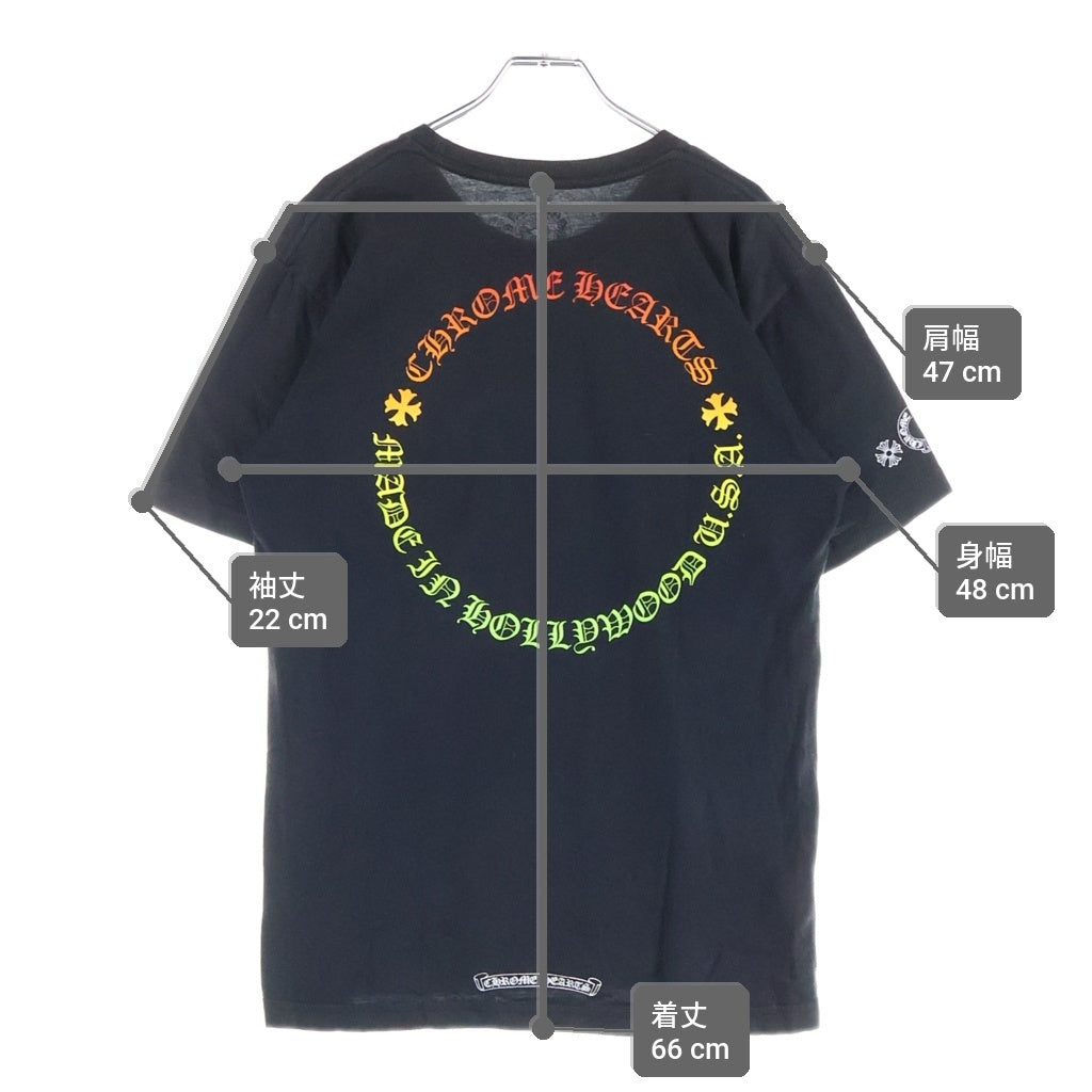CHROME HEARTS(クロムハーツ) Back Circle Logo S/S Tee バックグラデーション サークルロゴ 半袖Tシャツ カットソー コットン ブラック