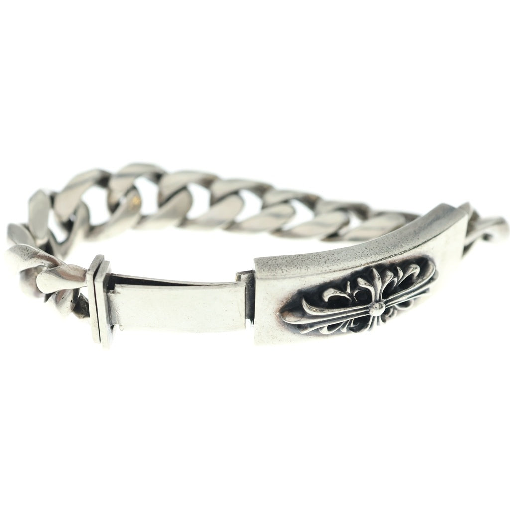 CHROME HEARTS(クロムハーツ) OLD ID FLORAL CRS フローラルクロスIDクラシックリンク ブレスレット 11LINK シルバー BCA164