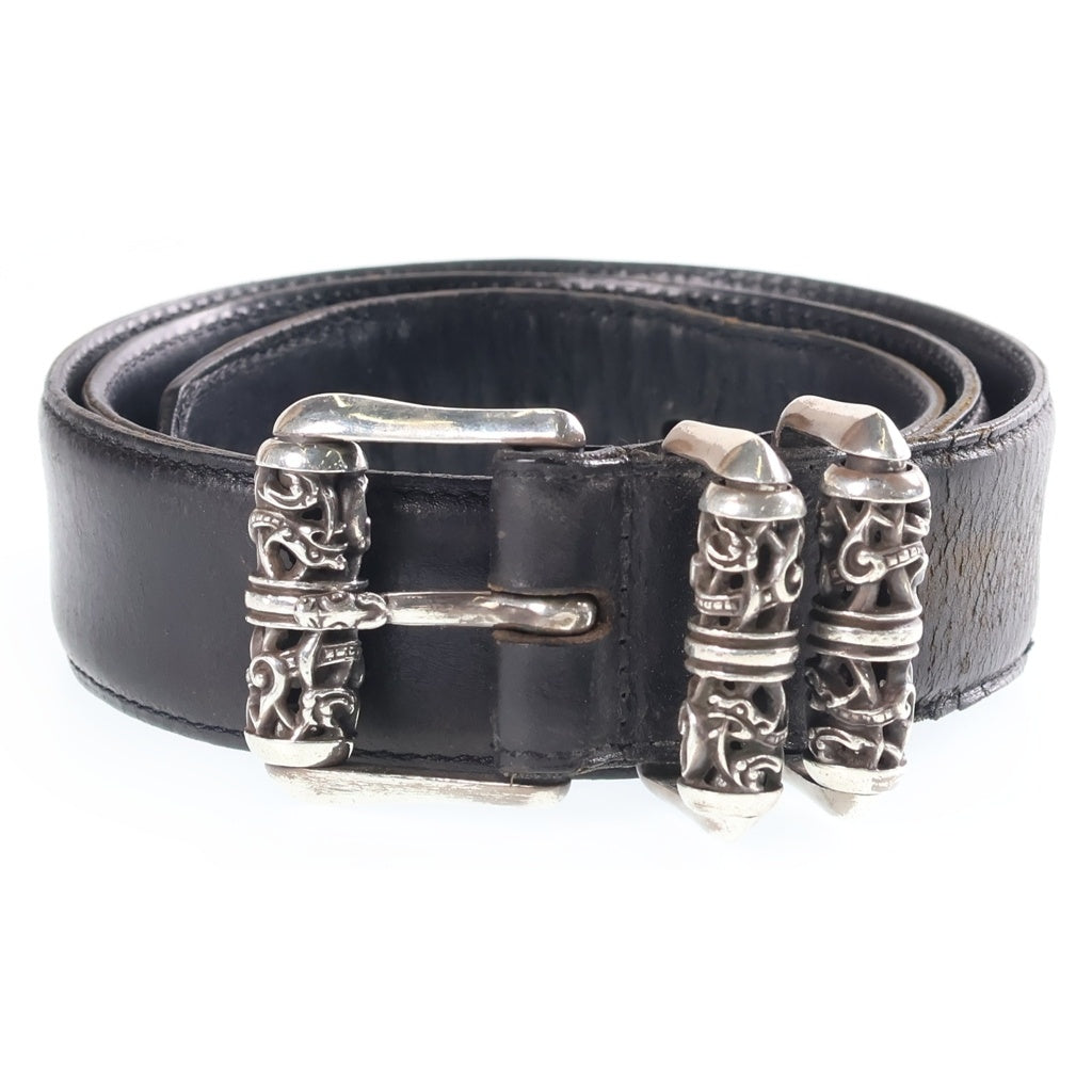 CHROME HEARTS(クロムハーツ) BLT CLT ROLLER 3PC 1.5inch 3PCケルティックローラー レザーベルト シルバー/ブラック