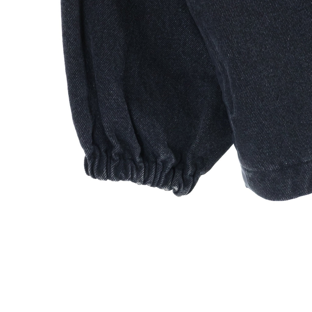 BALENCIAGA(バレンシアガ) TRACK SUIT JACKET デニム切り替え ロゴ ナイロンジャケット メンズ ブラック 529213