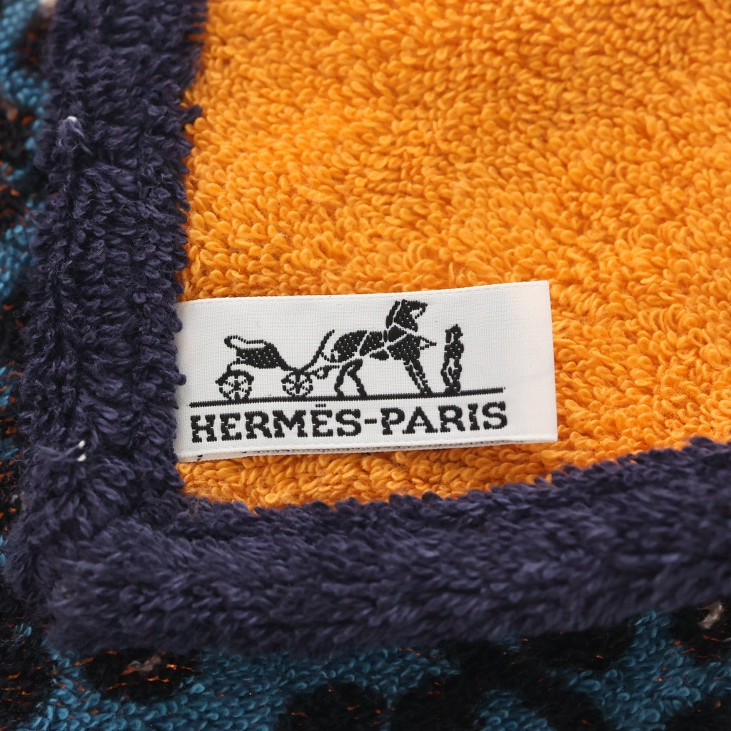 HERMES(エルメス) CARRE DE PLAGE LEOPARDS カレドプラージュ レオパード ハンドタオル オレンジ レディース