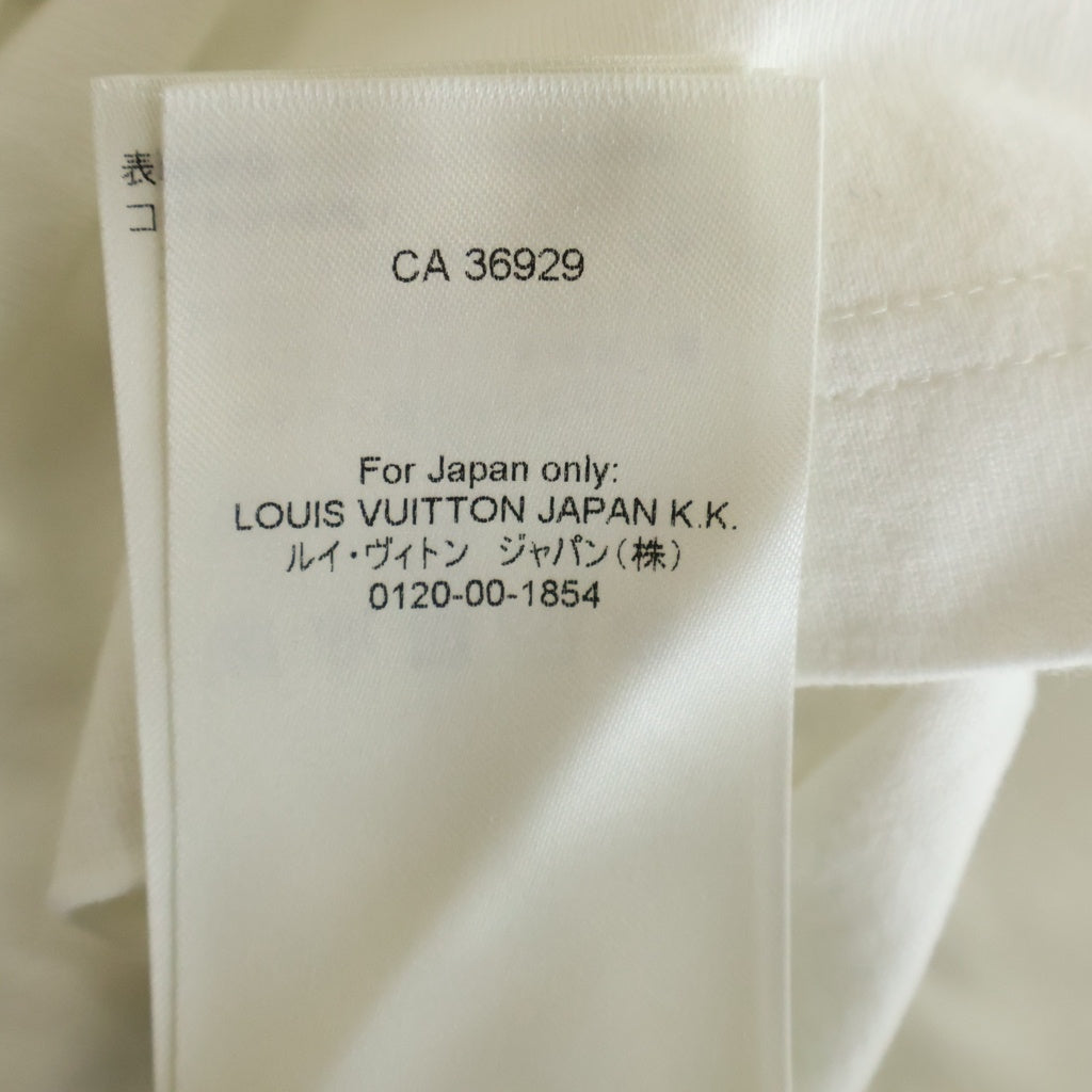 LOUIS VUITTON(ルイヴィトン) Embellished Cotton エンベリッシュドコットン フロントプリント クルーネック半袖Tシャツカットソー ホワイト 1AGJZN