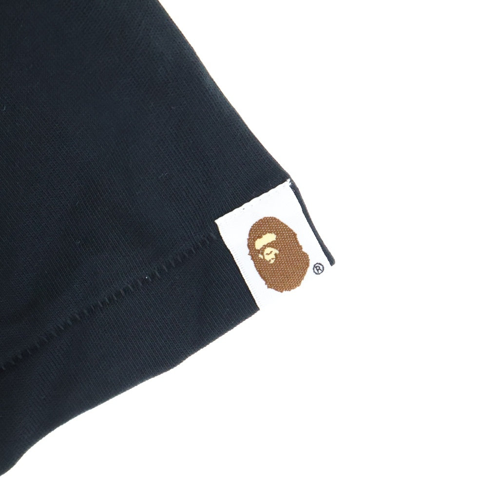 A BATHING APE(アベイシングエイプ) METALLIC BAPE STA LOGO TEE クルーネック半袖Tシャツカットソー ブラック