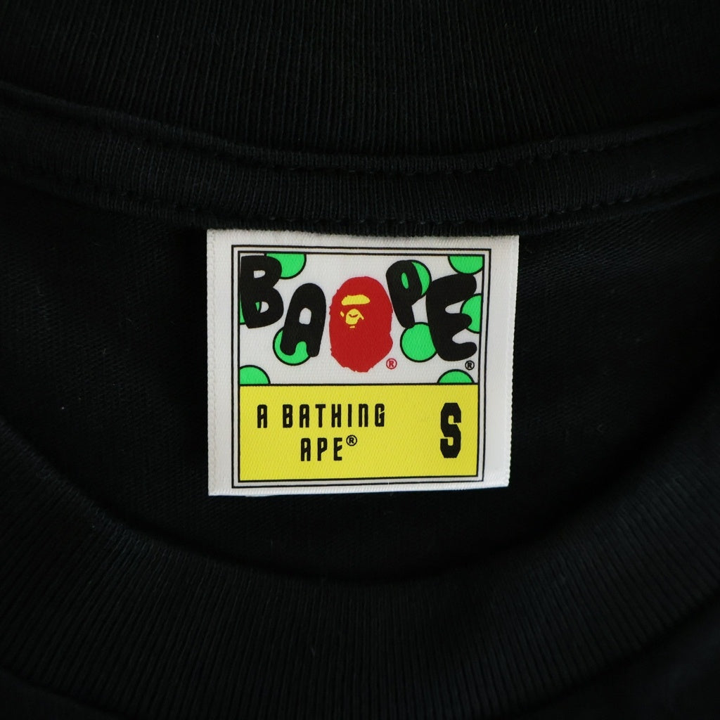 A BATHING APE(アベイシングエイプ) METALLIC BAPE STA LOGO TEE クルーネック半袖Tシャツカットソー ブラック