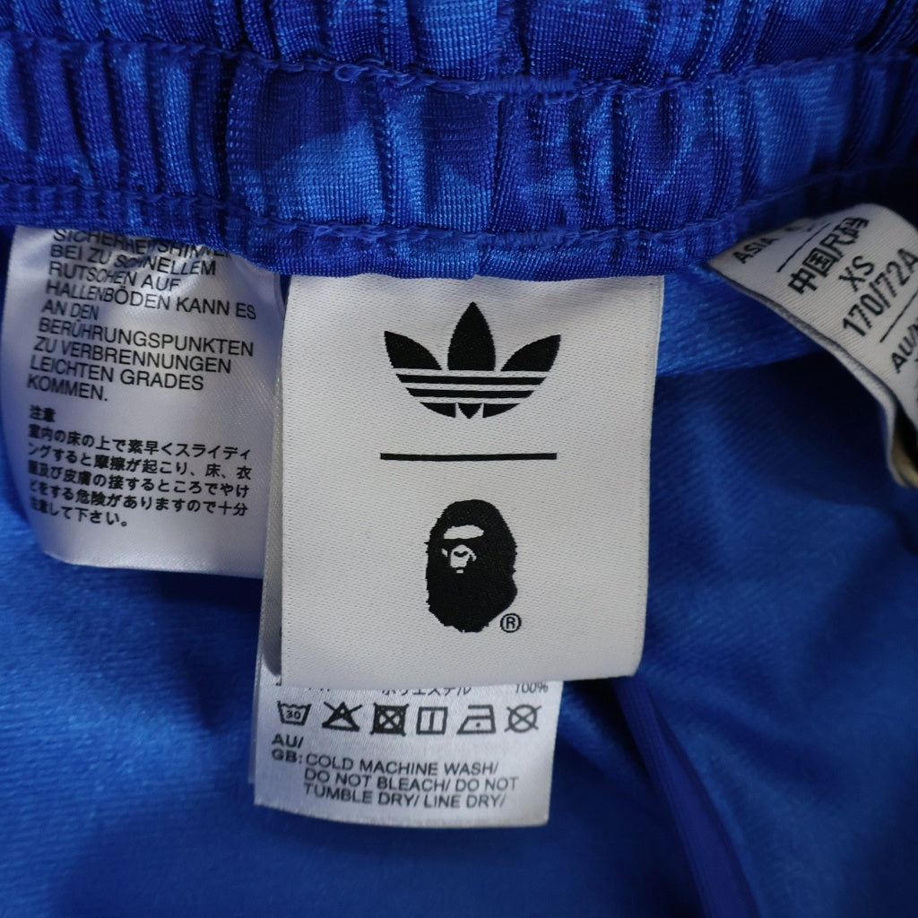 A BATHING APE(アベイシングエイプ) ×ADIDAS カモ サイドライン トラックパンツ ブルー