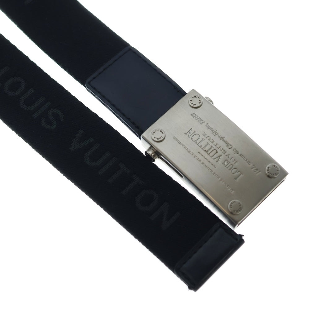 LOUIS VUITTON(ルイヴィトン) サンチュール ベンガル ロゴバックル キャンバスベルト シルバー/ブラック M9801