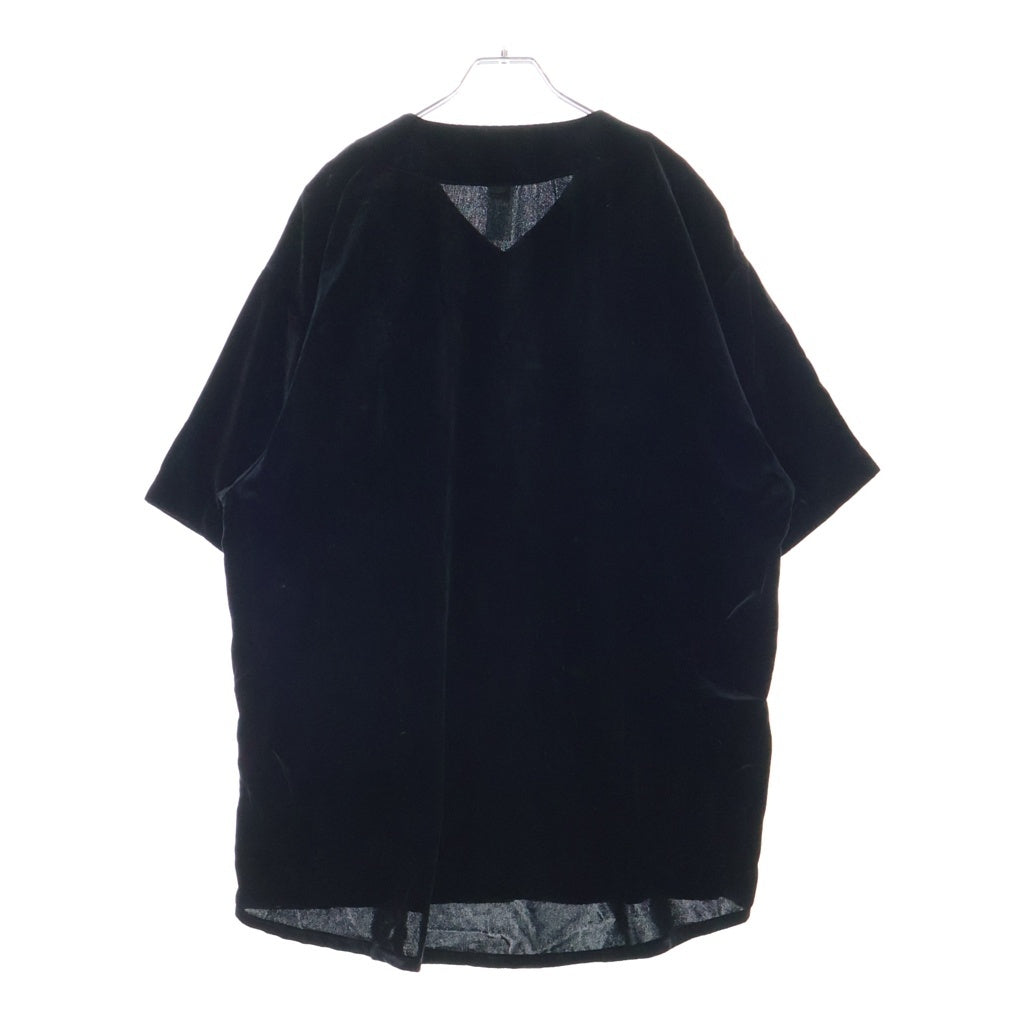 SUPREME(シュプリーム) 25SS Velvet Baseball Jersey ベルベット 半袖ベースボールシャツ ブラック