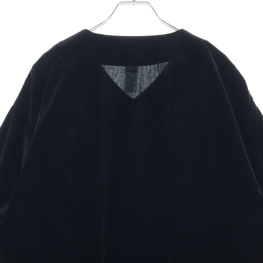 SUPREME(シュプリーム) 25SS Velvet Baseball Jersey ベルベット 半袖ベースボールシャツ ブラック