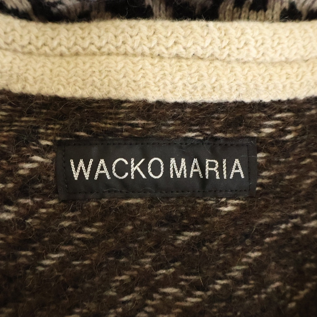 WACKO MARIA(ワコマリア) 25AW Leopard Mohair Cardigan レオパードモヘアカーディガン ブラウン 25FW-WMK-KN08