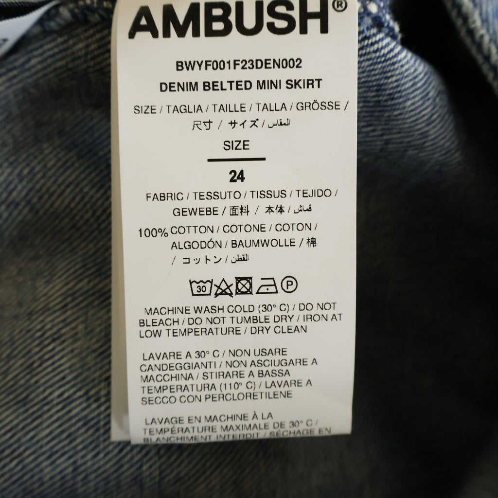 AMBUSH(アンブッシュ) DENIM BELTED MINI SKIRT ベルト付き ミニスカート デニム インディゴ レディース BWYF001F23DEN002