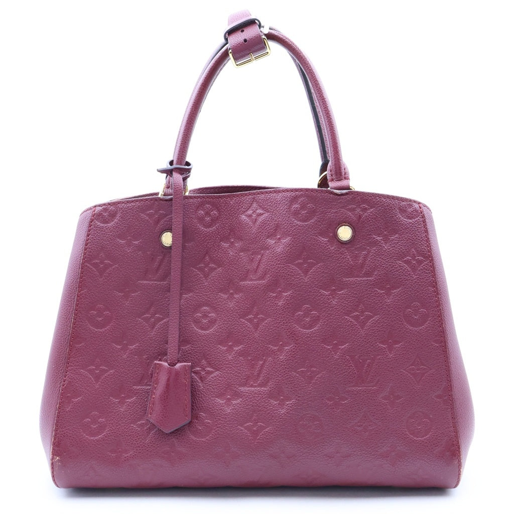 LOUIS VUITTON(ルイヴィトン) モンテーニュMM モノグラムアンプラント 2WAY ハンドバッグ ショルダーバッグ レッド M41196 レディース
