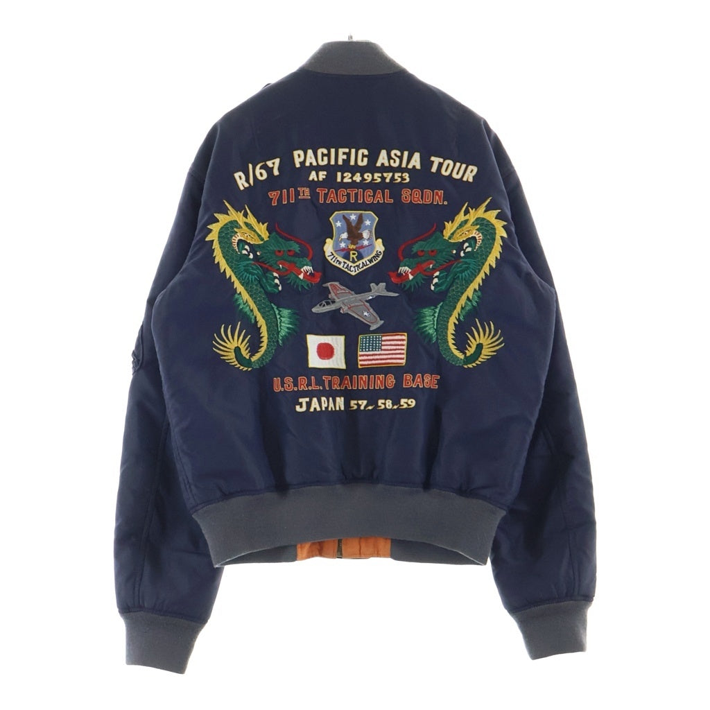 POLO RALPH LAUREN(ポロラルフローレン) L-2A バック刺繍デザイン リバーシブル フライトジャケット ネイビー/オレンジ 710538079001