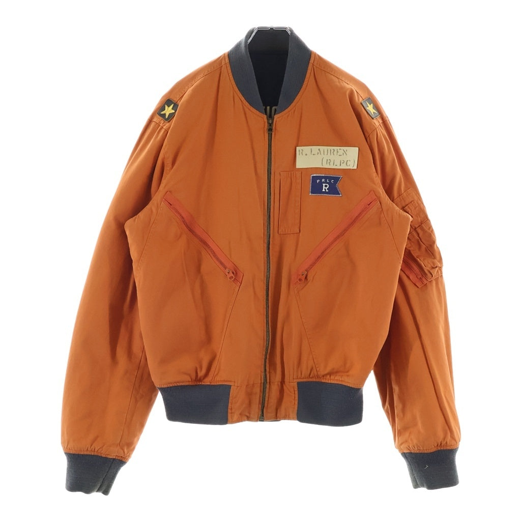 POLO RALPH LAUREN(ポロラルフローレン) L-2A バック刺繍デザイン リバーシブル フライトジャケット ネイビー/オレンジ 710538079001