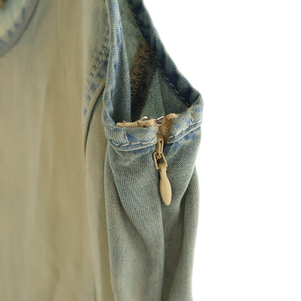 DIESEL(ディーゼル) DE-ODRY-S フロントロゴ刺繍 デニムレースフリルワンピース インディゴ A21740 0CEDE