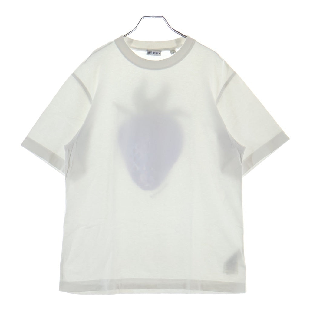 BURBERRY(バーバリー) Strawberry Print T-shirt 背面プリントクルーネック半袖Tシャツカットソー ホワイト 8089100