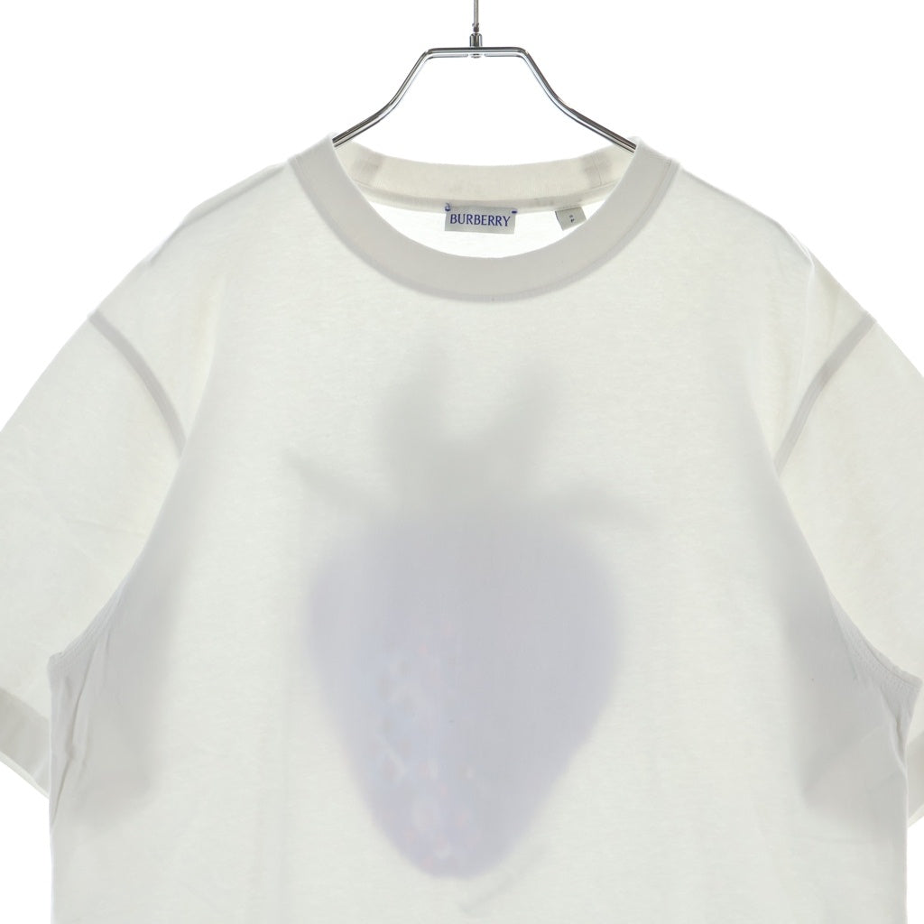 BURBERRY(バーバリー) Strawberry Print T-shirt 背面プリントクルーネック半袖Tシャツカットソー ホワイト 8089100