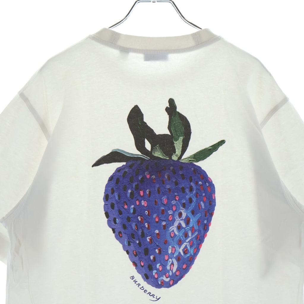 BURBERRY(バーバリー) Strawberry Print T-shirt 背面プリントクルーネック半袖Tシャツカットソー ホワイト 8089100