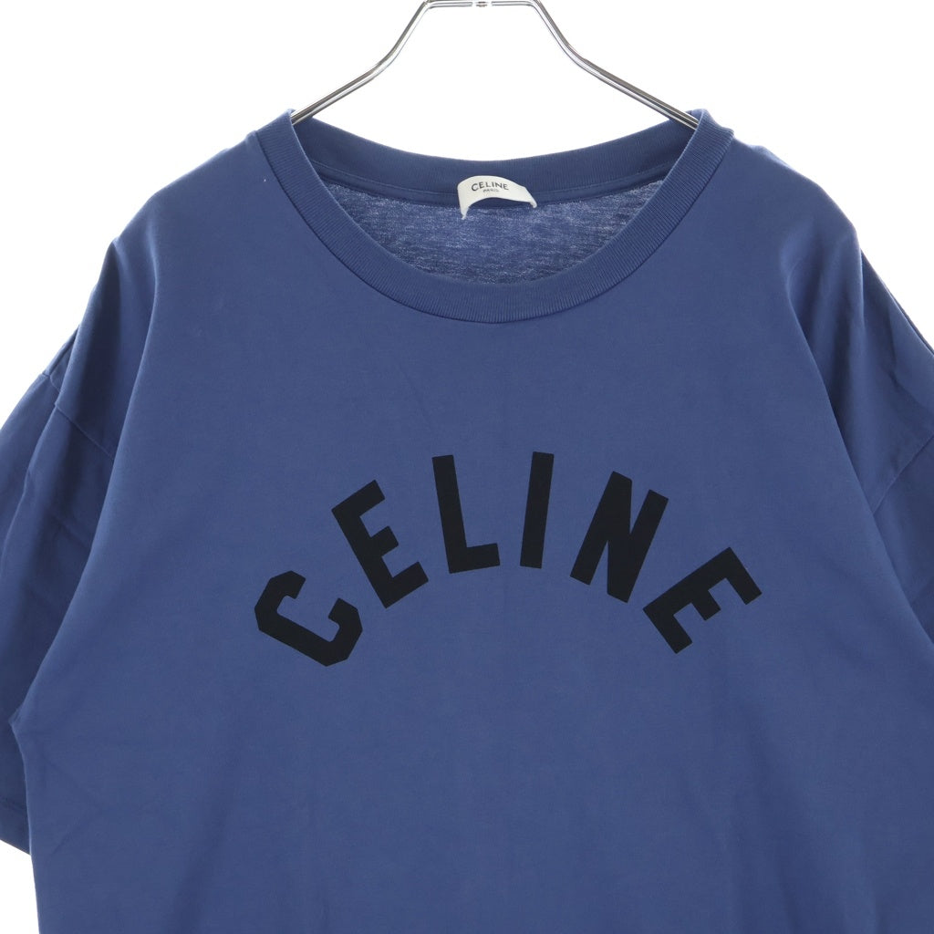 CELINE(セリーヌ) カレッジロゴプリント クルーネック半袖Tシャツカットソー ブルー RX0HU1242.GLX6