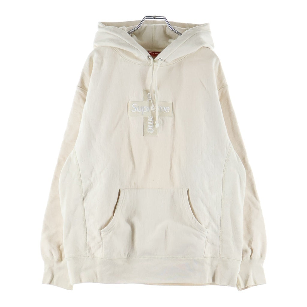 SUPREME(シュプリーム) 20AW Cross Box Logo Hooded Sweatshirt クロスボックスロゴ プルオーバーパーカー アイボリー