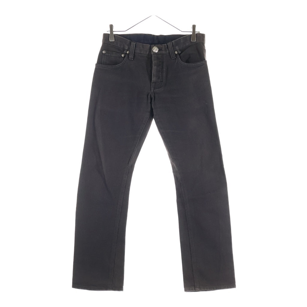 CHROME HEARTS(クロムハーツ) CRS BTN DENIM PANTS クロスボールボタン ボタンフライ ストレートデニムパンツ ブラック
