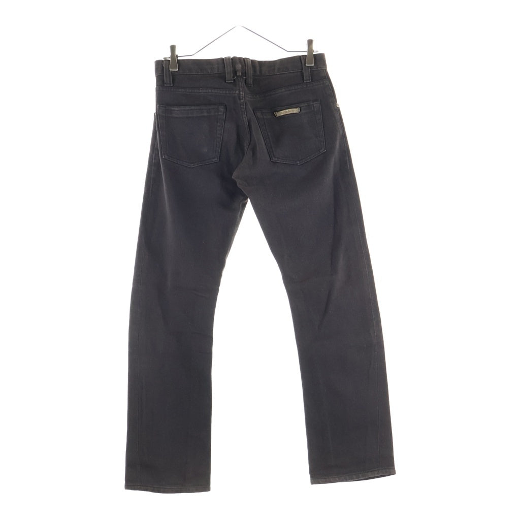 CHROME HEARTS(クロムハーツ) CRS BTN DENIM PANTS クロスボールボタン ボタンフライ ストレートデニムパンツ ブラック