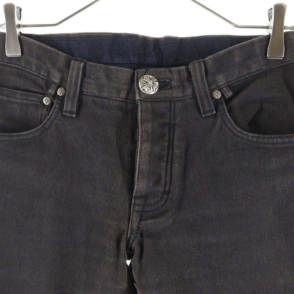 CHROME HEARTS(クロムハーツ) CRS BTN DENIM PANTS クロスボールボタン ボタンフライ ストレートデニムパンツ ブラック