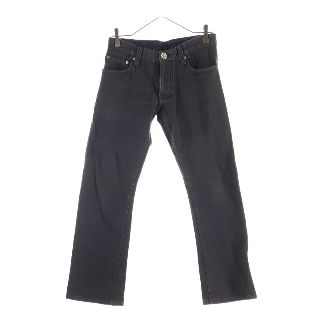 CHROME HEARTS(クロムハーツ) CRS BTN DENIM PANTS クロスボールボタン ボタンフライ ストレートデニムパンツ ブラック