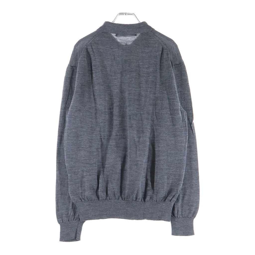 COMME des GARCONS HOMME(コムデギャルソンオム) 03AW ウールニット長袖ポロシャツ グレー HL-N012
