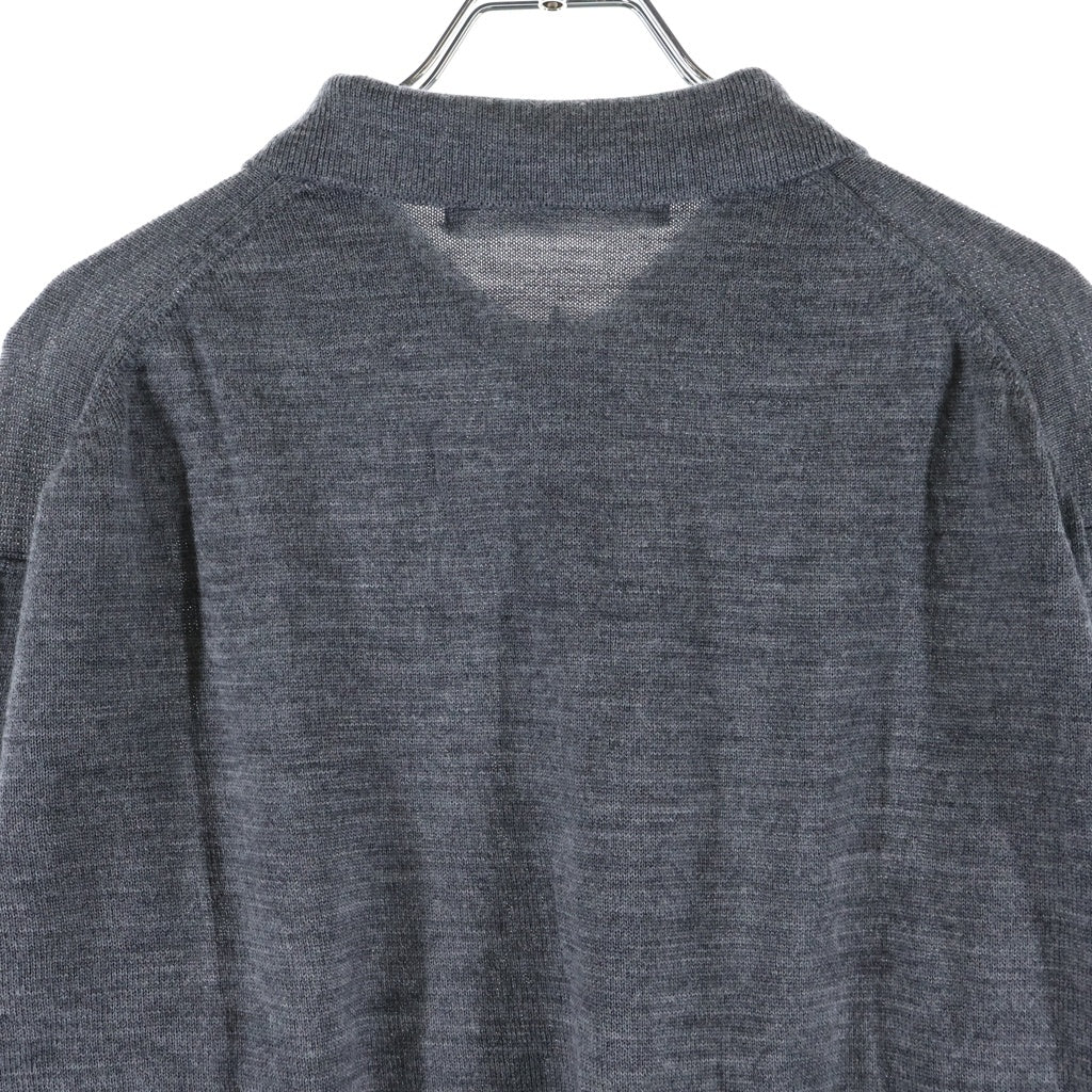 COMME des GARCONS HOMME(コムデギャルソンオム) 03AW ウールニット長袖ポロシャツ グレー HL-N012