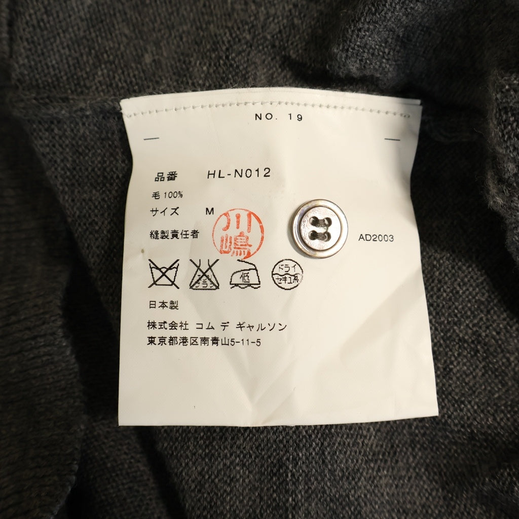 COMME des GARCONS HOMME(コムデギャルソンオム) 03AW ウールニット長袖ポロシャツ グレー HL-N012