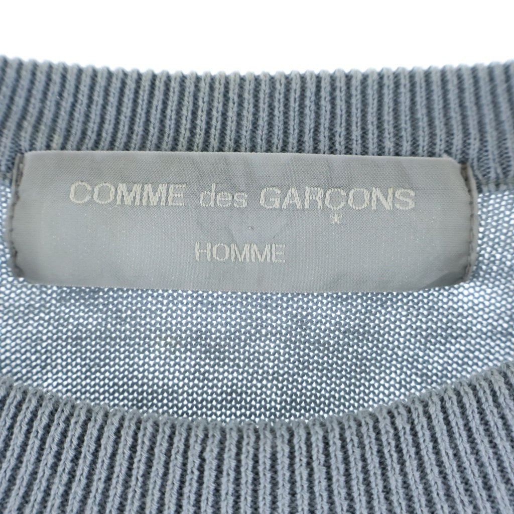 COMME des GARCONS HOMME(コムデギャルソンオム) 90s 田中オム期 コットンクルーネックニット セーター ブルー HN-110300