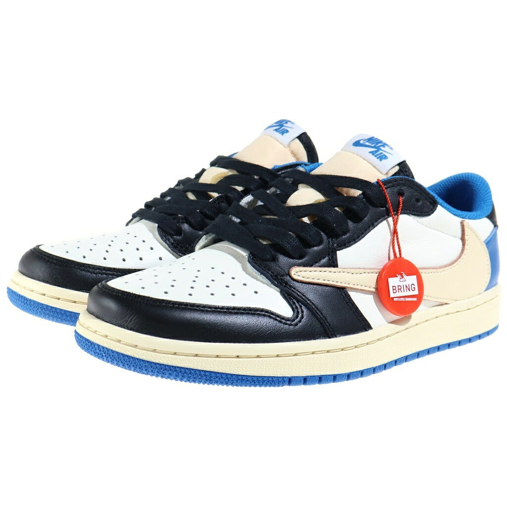 NIKE(ナイキ) ×TRAVIS SCOTT FRAGMENT DESIGN AIR JORDAN 1 LOW OG SP トラヴィススコット フラグメント エアジョーダン1 ローカットスニーカー ブラック/ブルー レディース US6.5/24.5cm DM7866-140