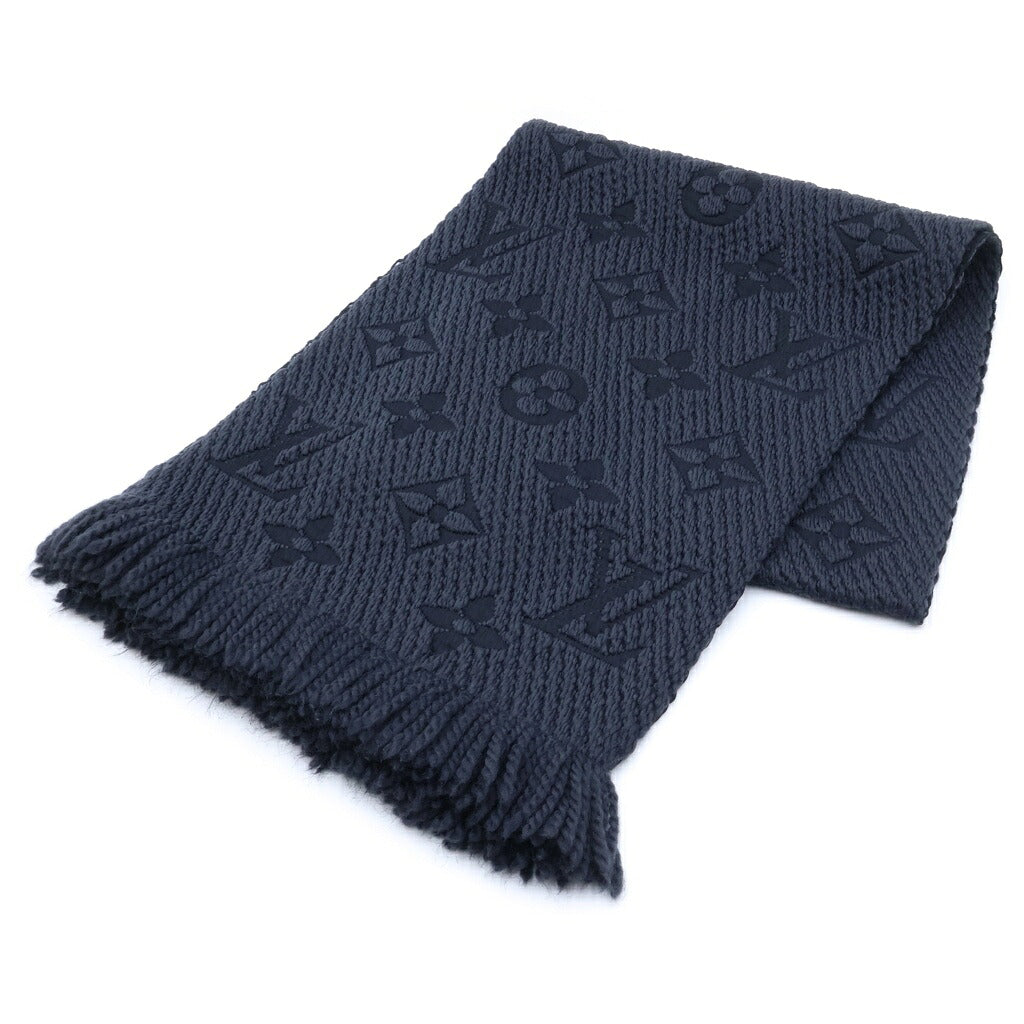 LOUIS VUITTON(ルイヴィトン) モノグラム エシャルプ ロゴマニア シルク混ウールマフラー ブラック M72431