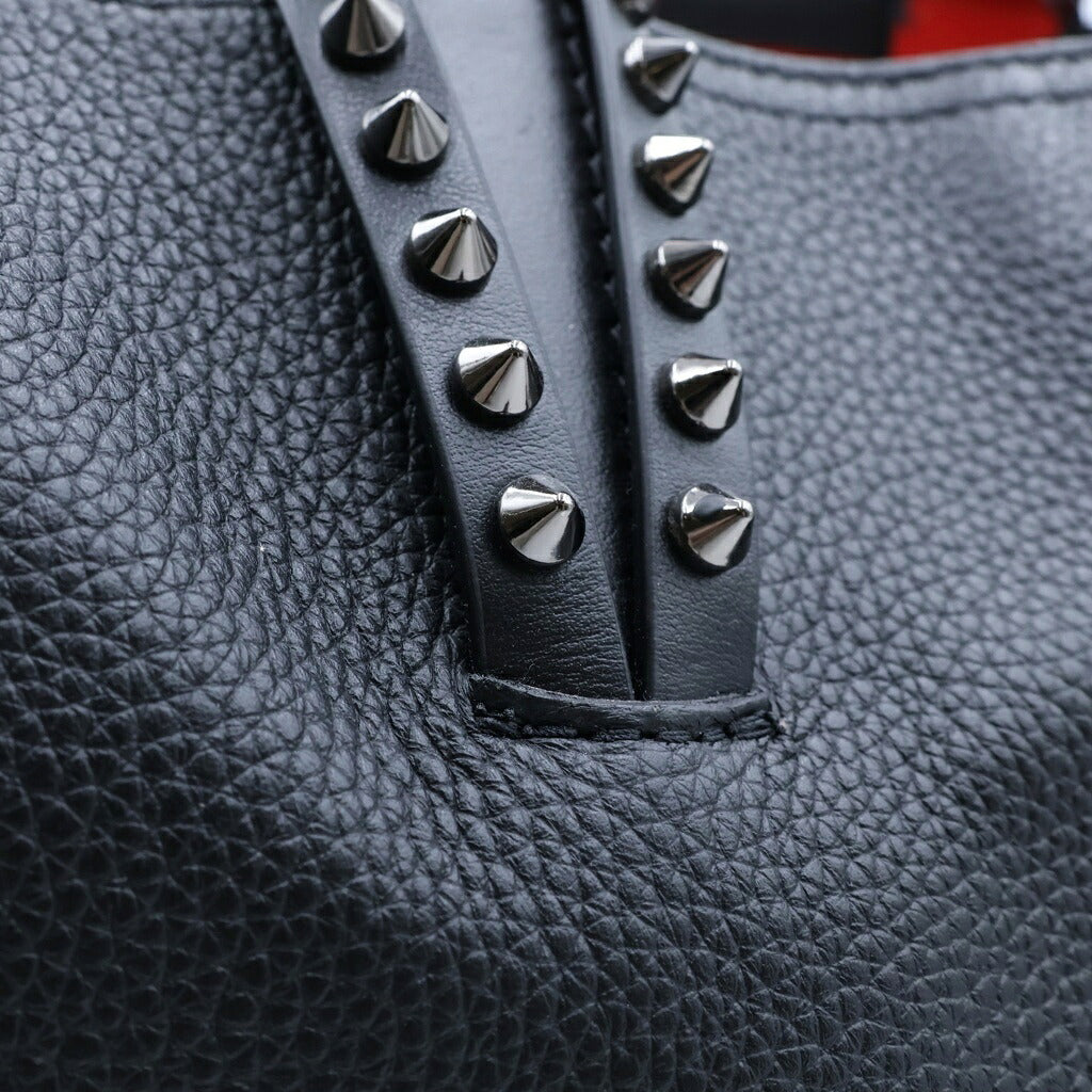 CHRISTIAN LOUBOUTIN(クリスチャンルブタン) CABATA Tote Bag カバタトートバッグ レザースタッズ トートバッグ ブラック/レッド