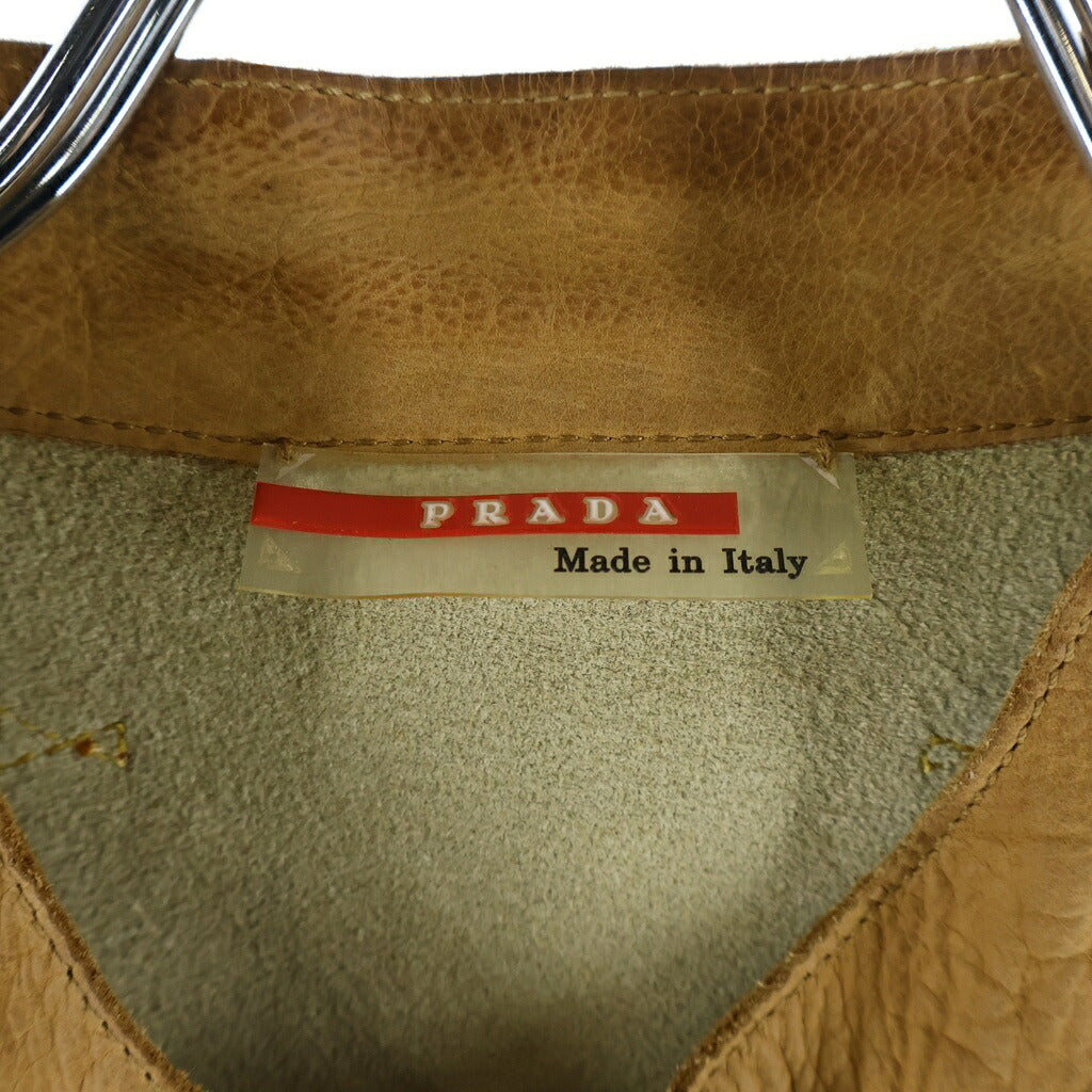 PRADA(プラダ) 00S VINTAGE Moto Jacket レザーモトジャケット ブラウン
