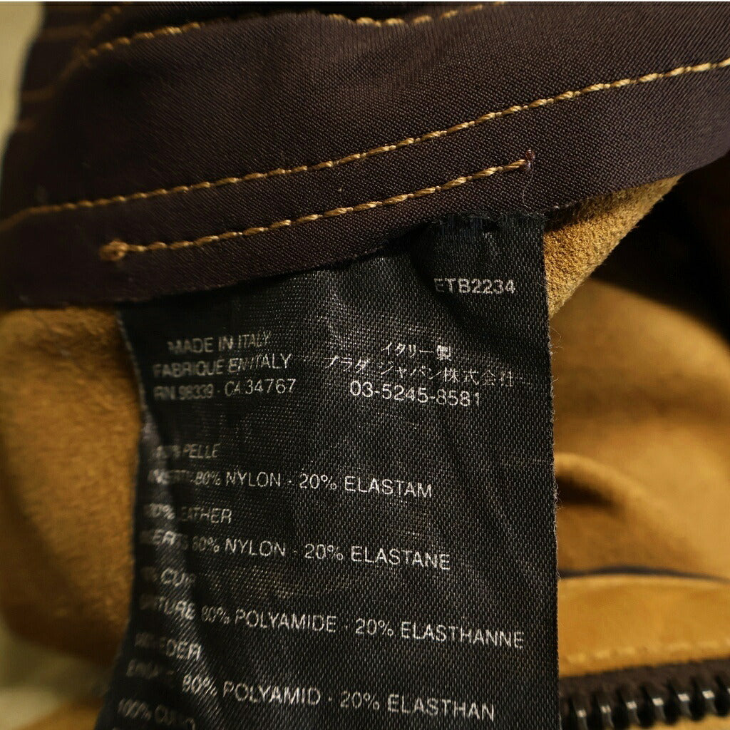 PRADA(プラダ) 00S VINTAGE Moto Jacket レザーモトジャケット ブラウン