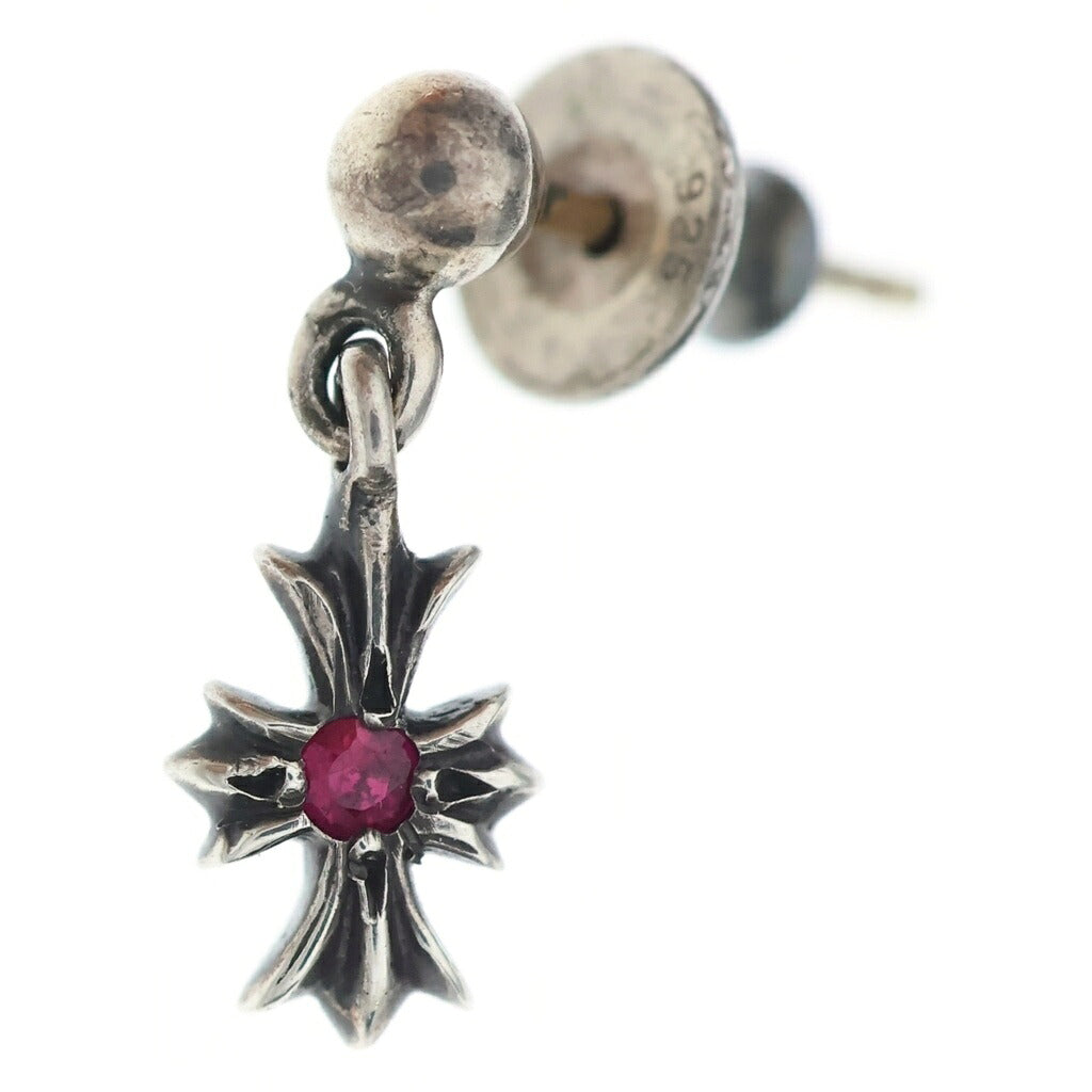 CHROME HEARTS(クロムハーツ) TNY E CH PLS RBY タイニーE CHプラス ドロップピアス 1ルビー シルバー