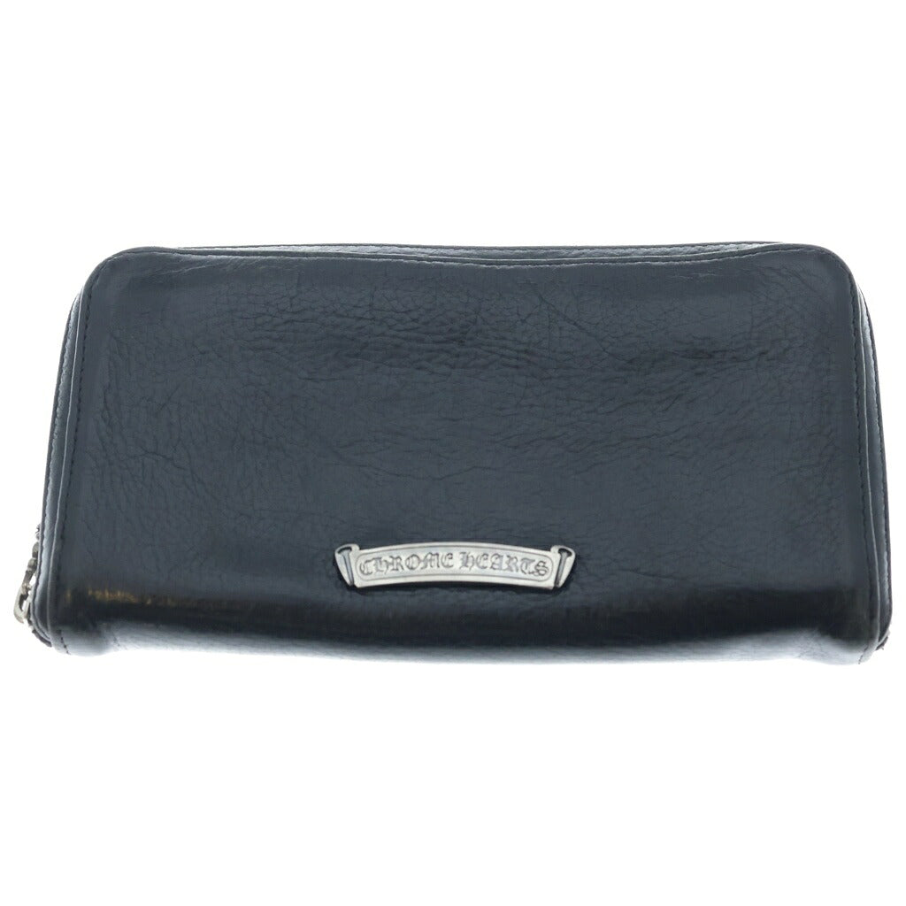 CHROME HEARTS(クロムハーツ) REC F ZIP #2 フィリグリープラス ラウンドジップロングウォレット 長財布 ブラック/シルバー