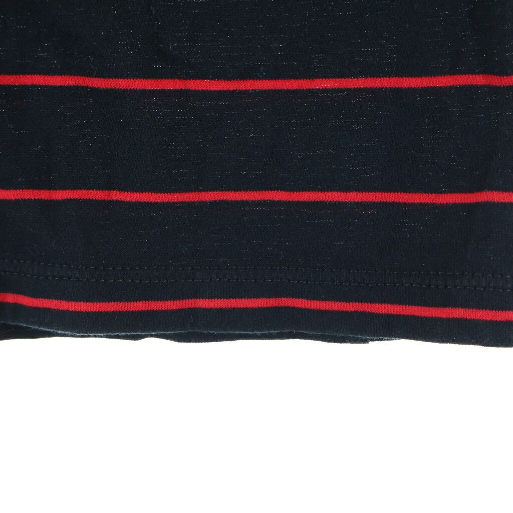 CELINE(セリーヌ) Triomphe Striped Crew Neck トリオンフ ストライプ クルーネック半袖Tシャツカットソー レッド/ブラック 2X58H1001.CAA2