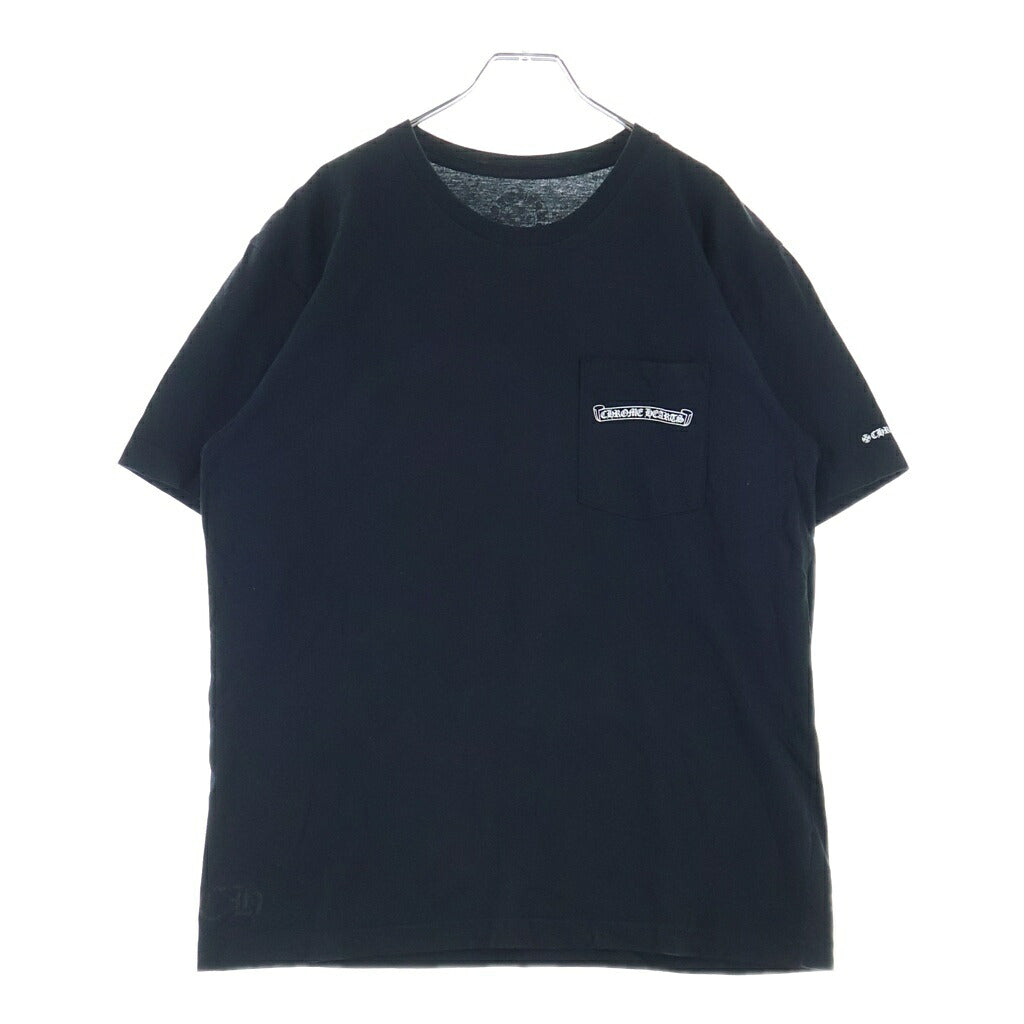 CHROME HEARTS(クロムハーツ) SCROLL LABEL S/S TEE スクロールラベルプリント クルーネック半袖Tシャツカットソー ブラック