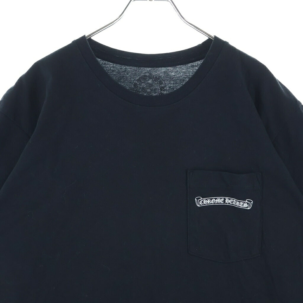 CHROME HEARTS(クロムハーツ) SCROLL LABEL S/S TEE スクロールラベルプリント クルーネック半袖Tシャツカットソー ブラック