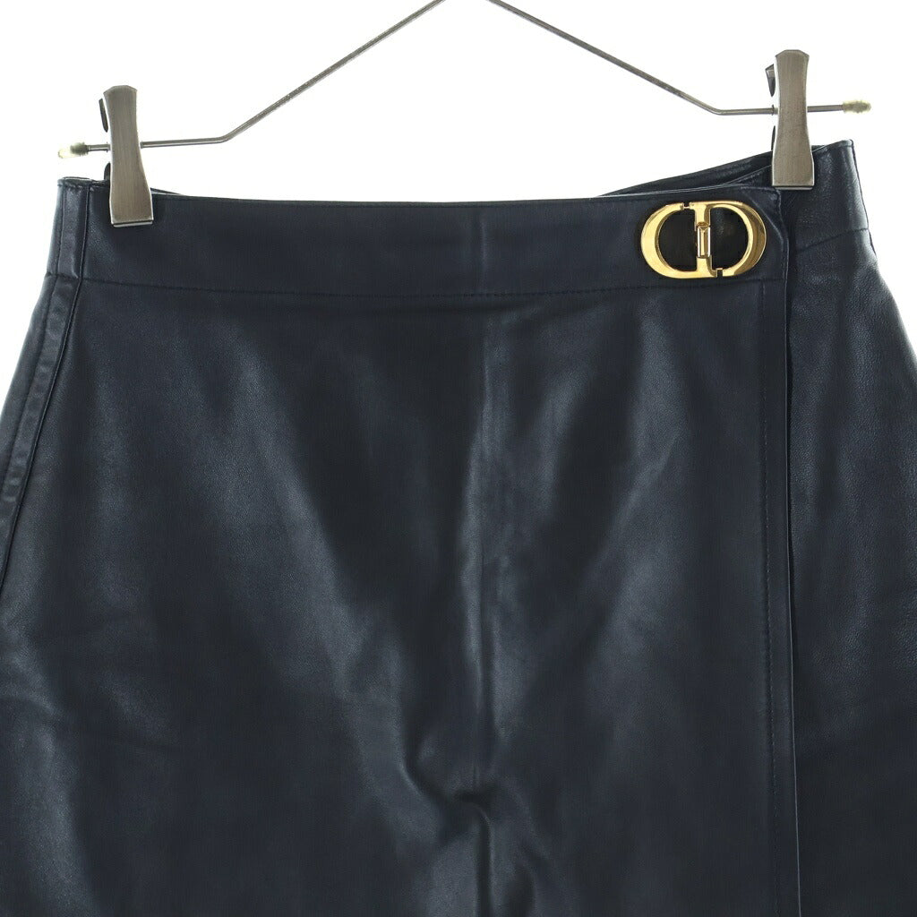 Christian Dior(クリスチャンディオール) CDバックル ラムレザー ミニスカート レディース ブラック 045P45AL015