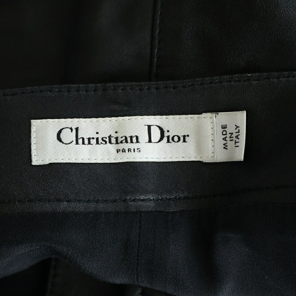 Christian Dior(クリスチャンディオール) CDバックル ラムレザー ミニスカート レディース ブラック 045P45AL015