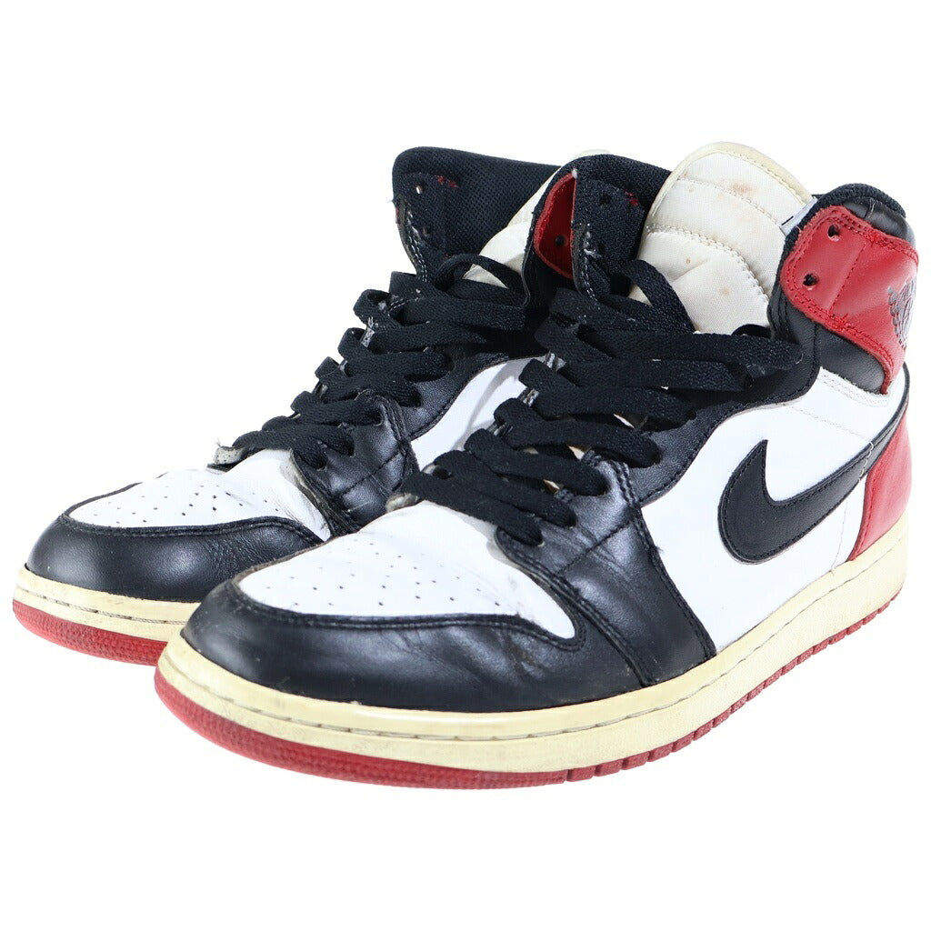 NIKE(ナイキ) Air Jordan 1 Retro High Black Toe エアジョーダン1 レトロ OG ブラックトゥ ハイカットスニーカー US10/28cm 555088-184