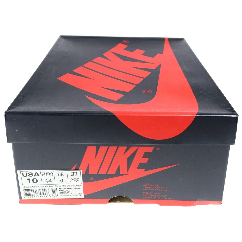 NIKE(ナイキ) Air Jordan 1 Retro High Black Toe エアジョーダン1 レトロ OG ブラックトゥ ハイカットスニーカー US10/28cm 555088-184