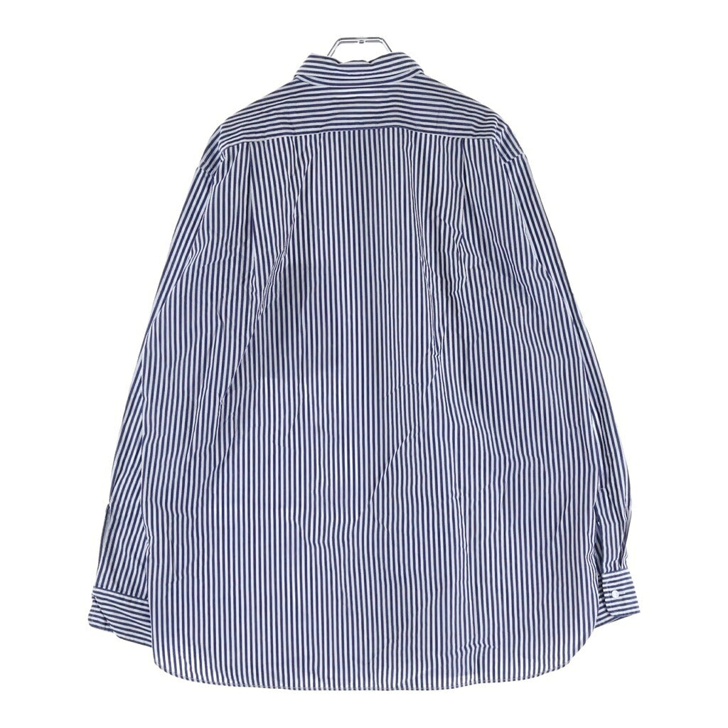 nanamica(ナナミカ) 26SS Regular Collar Wind Shirt レギュラーカラー ウィンド 長袖ストライプシャツ ブルー/ホワイト