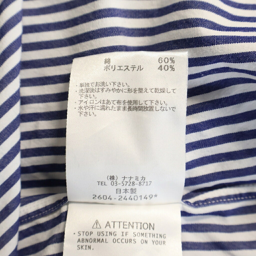 nanamica(ナナミカ) 26SS Regular Collar Wind Shirt レギュラーカラー ウィンド 長袖ストライプシャツ ブルー/ホワイト