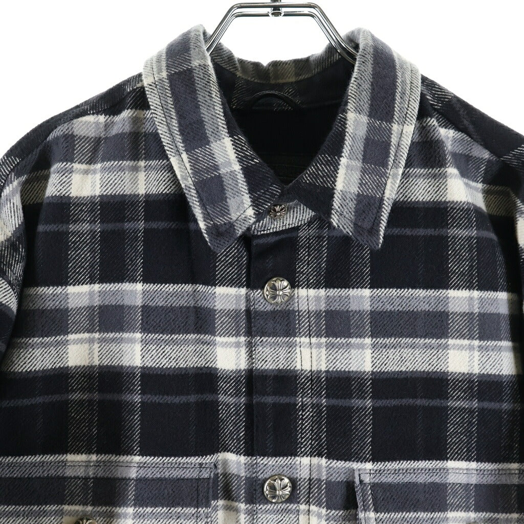 CHROME HEARTS(クロムハーツ) MULLET HEAD SHIRT クロスボールボタン チェックシャツジャケット ブラック/ホワイト