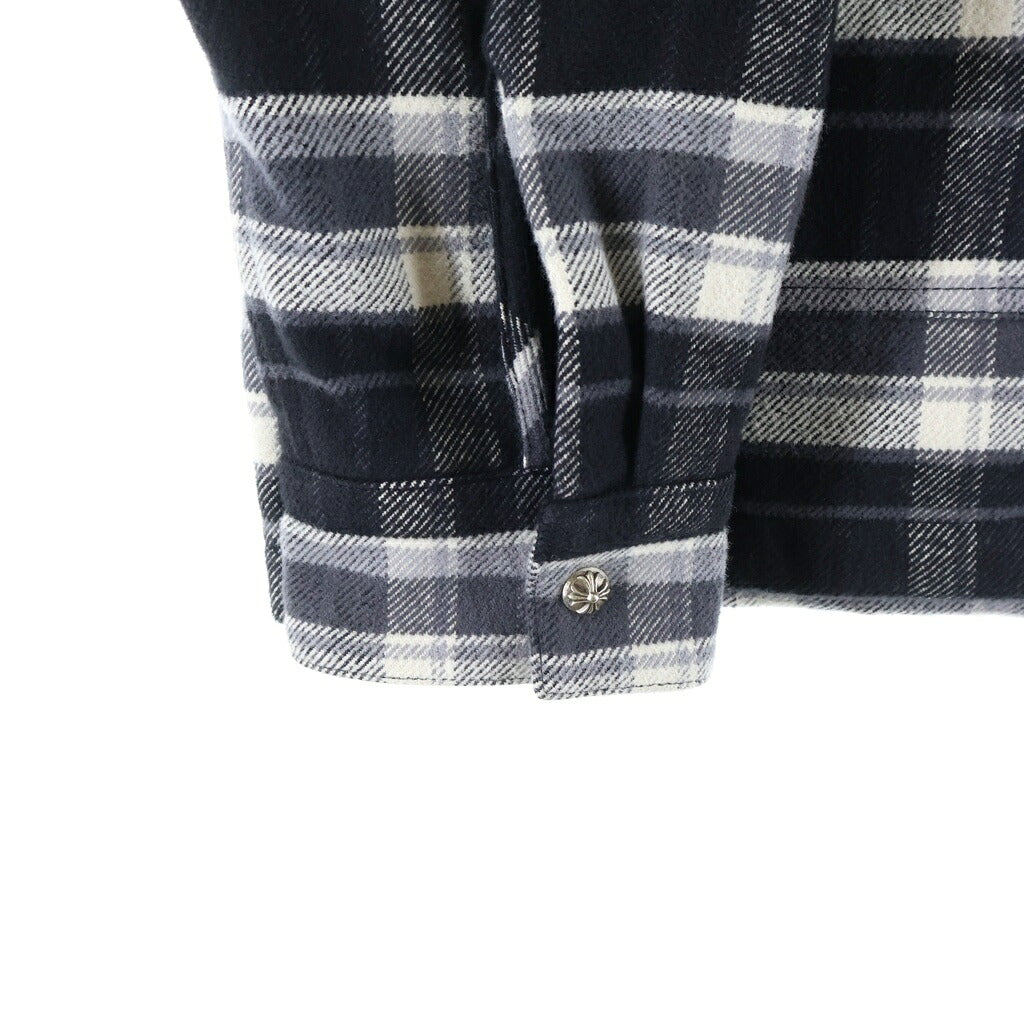 CHROME HEARTS(クロムハーツ) MULLET HEAD SHIRT クロスボールボタン チェックシャツジャケット ブラック/ホワイト