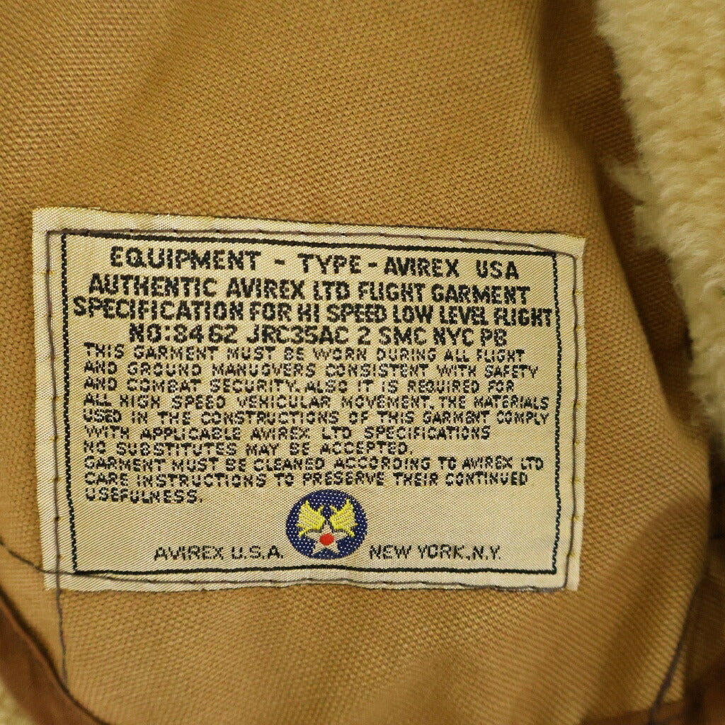 AVIREX(アヴィレックス) TYPE B-3 MOUTON JACKET ファー付き シープスキンムートンジャケット ブラウン 33H5595